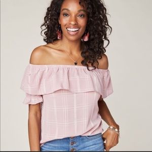 Mauve Off-shoulder Top NWOT